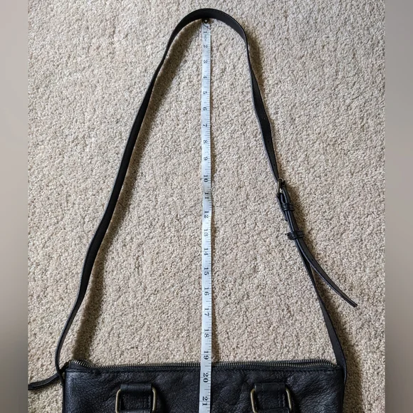 American Leather Co. Jamestown Black Double Top Handle Shoulder Crossbody Bag - Picture 14 of 16